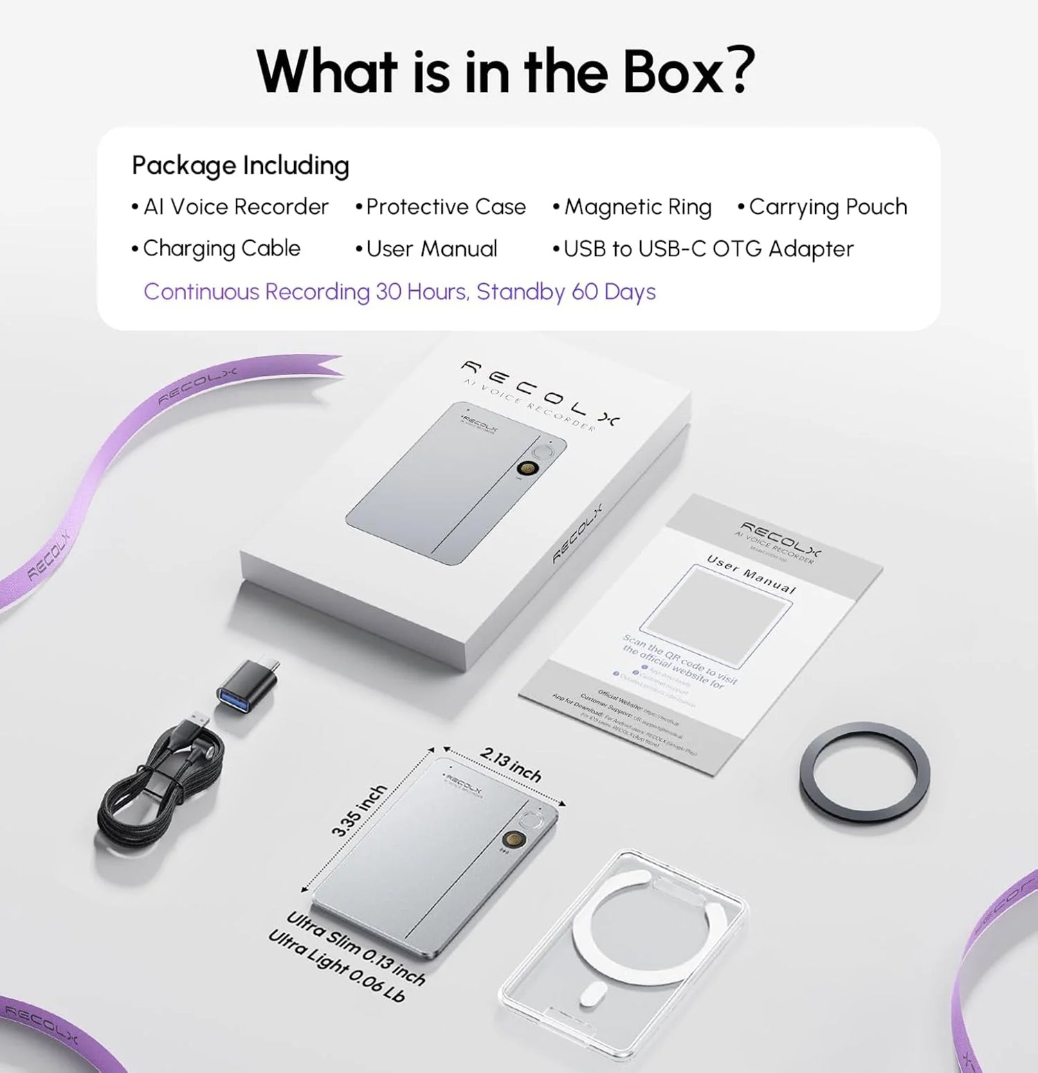 Recolx Tap™ AIボイスレコーダー
