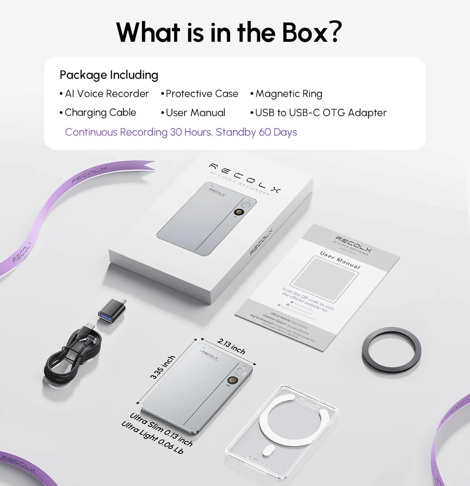 Recolx Tap™ AIボイスレコーダー